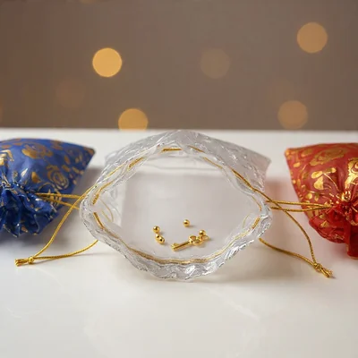 ProKart Premium Jewellery Pouch Organza Party Favor | Shagun Potli Bags | Gift Pouches for Return Gifts | Dry Fruits Packing (Mixed Color, Pack of 30) chennai