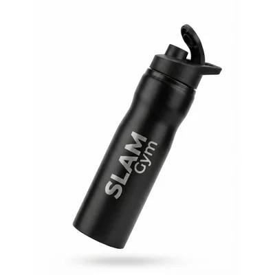 Black sports gym sipper bottle for fitness freaks